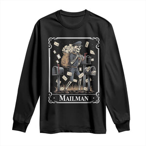 Skeleton Mailman Tarot Card Long Sleeve Shirt Funny Postal Worker Post Office Staff