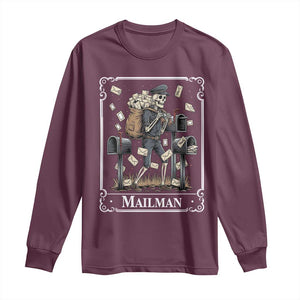 Skeleton Mailman Tarot Card Long Sleeve Shirt Funny Postal Worker Post Office Staff