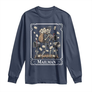 Skeleton Mailman Tarot Card Long Sleeve Shirt Funny Postal Worker Post Office Staff