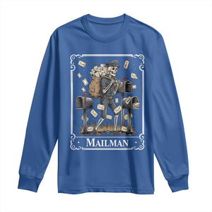 Skeleton Mailman Tarot Card Long Sleeve Shirt Funny Postal Worker Post Office Staff