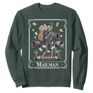 Skeleton Mailman Tarot Card Sweatshirt Funny Postal Worker Post Office Staff