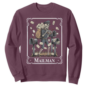 Skeleton Mailman Tarot Card Sweatshirt Funny Postal Worker Post Office Staff