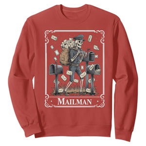 Skeleton Mailman Tarot Card Sweatshirt Funny Postal Worker Post Office Staff