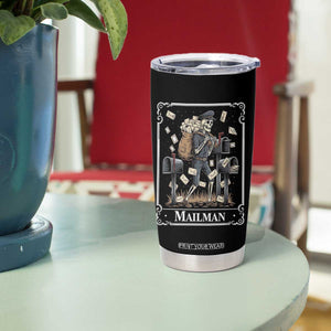 Skeleton Mailman Tarot Card Tumbler Cup Funny Postal Worker Post Office Staff