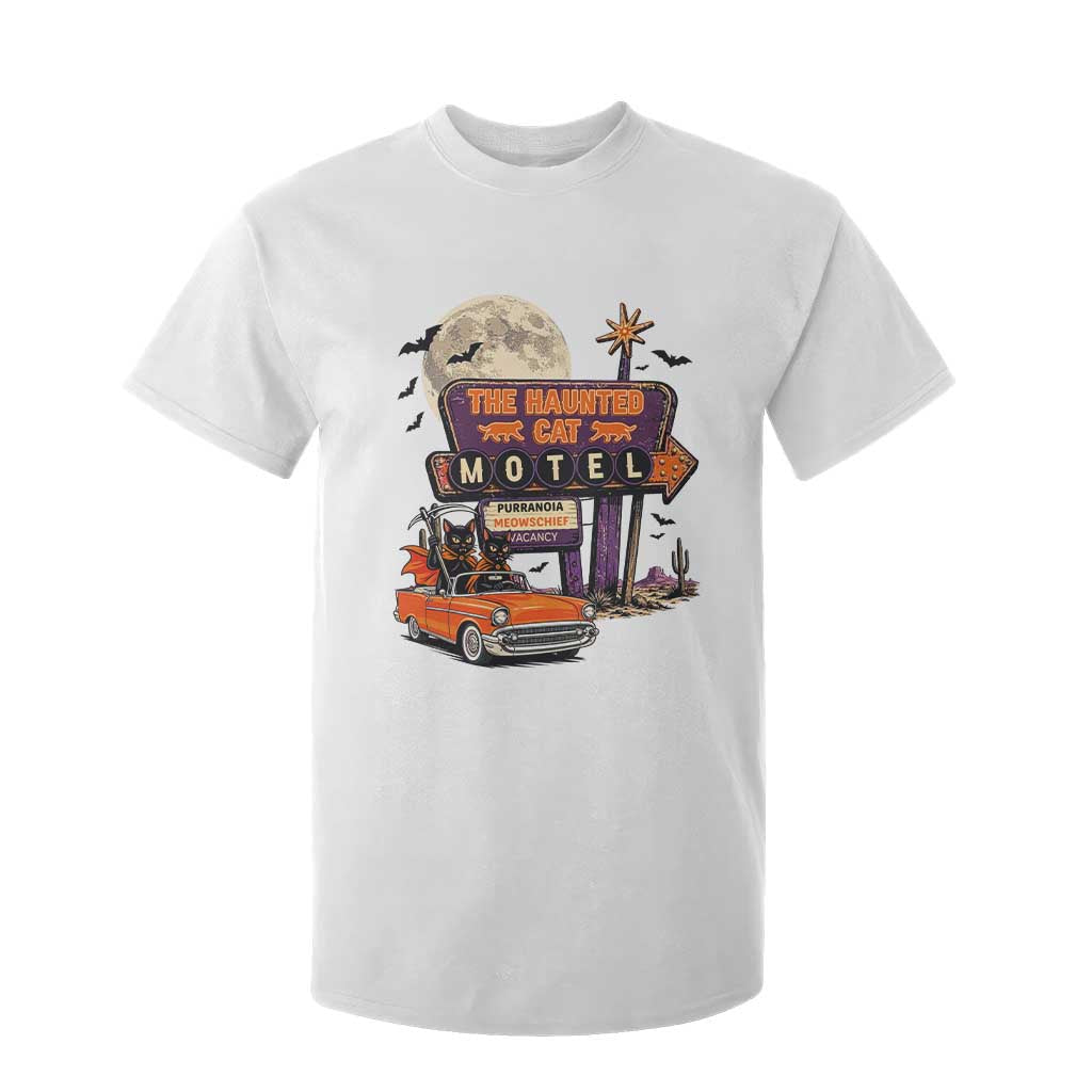 Halloween Haunted Cat Motel T Shirt For Kid Funny Meowschief Cat Lovers