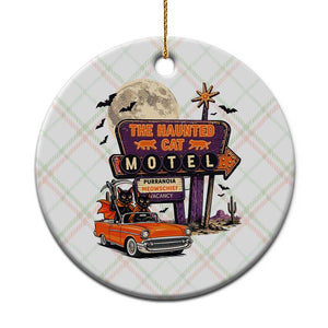 Halloween Haunted Cat Motel Ceramic Ornament Funny Meowschief Cat Lovers
