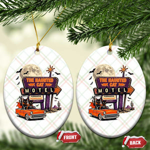 Halloween Haunted Cat Motel Ceramic Ornament Funny Meowschief Cat Lovers