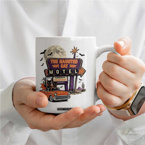 Halloween Haunted Cat Motel Coffee Mug Funny Meowschief Cat Lovers