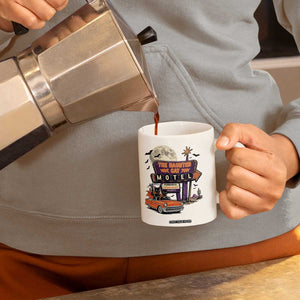 Halloween Haunted Cat Motel Coffee Mug Funny Meowschief Cat Lovers