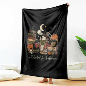 Spooky Bookish Reader Throw Blanket All Booked For Halloween