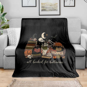 Spooky Bookish Reader Throw Blanket All Booked For Halloween