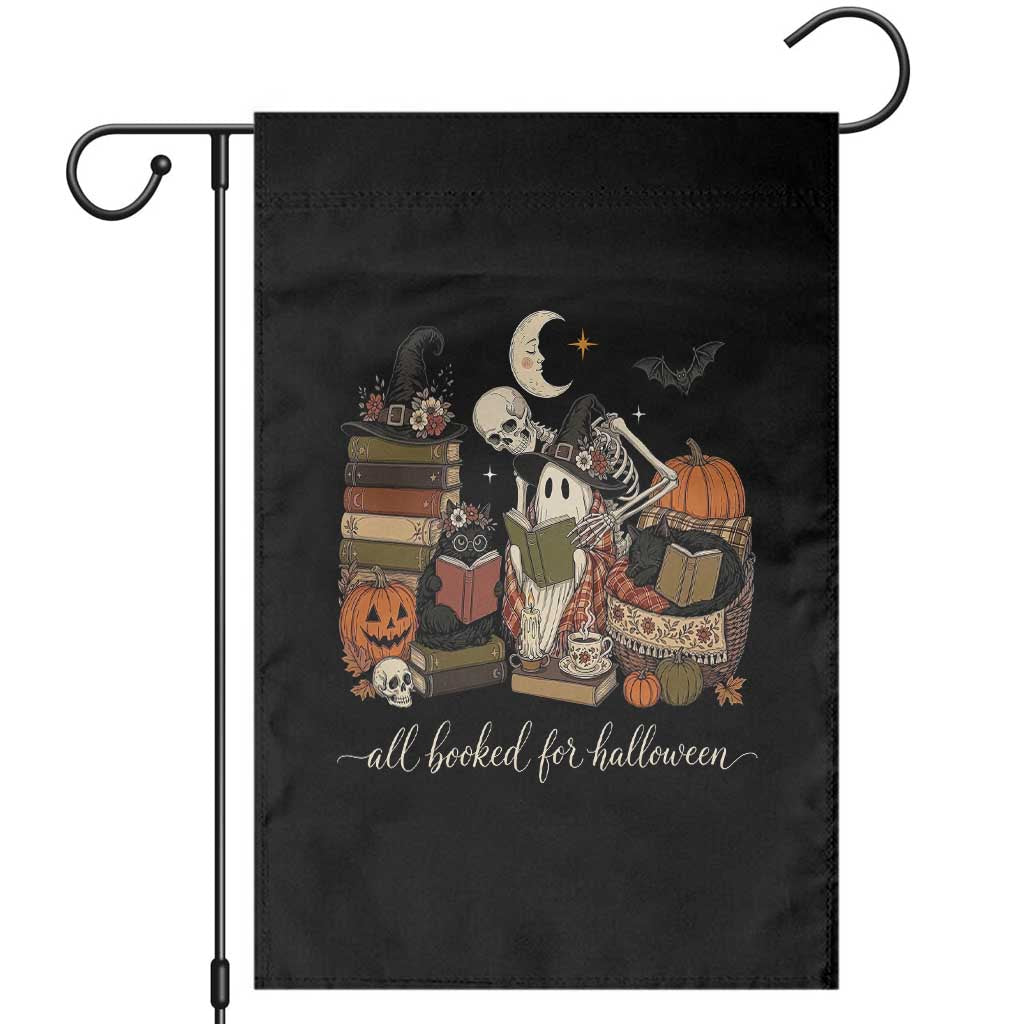 Spooky Bookish Reader Garden Flag All Booked For Halloween