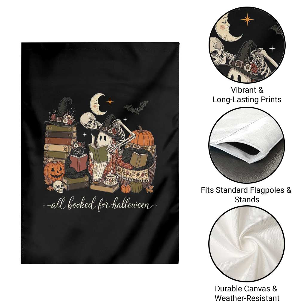 Spooky Bookish Reader Garden Flag All Booked For Halloween