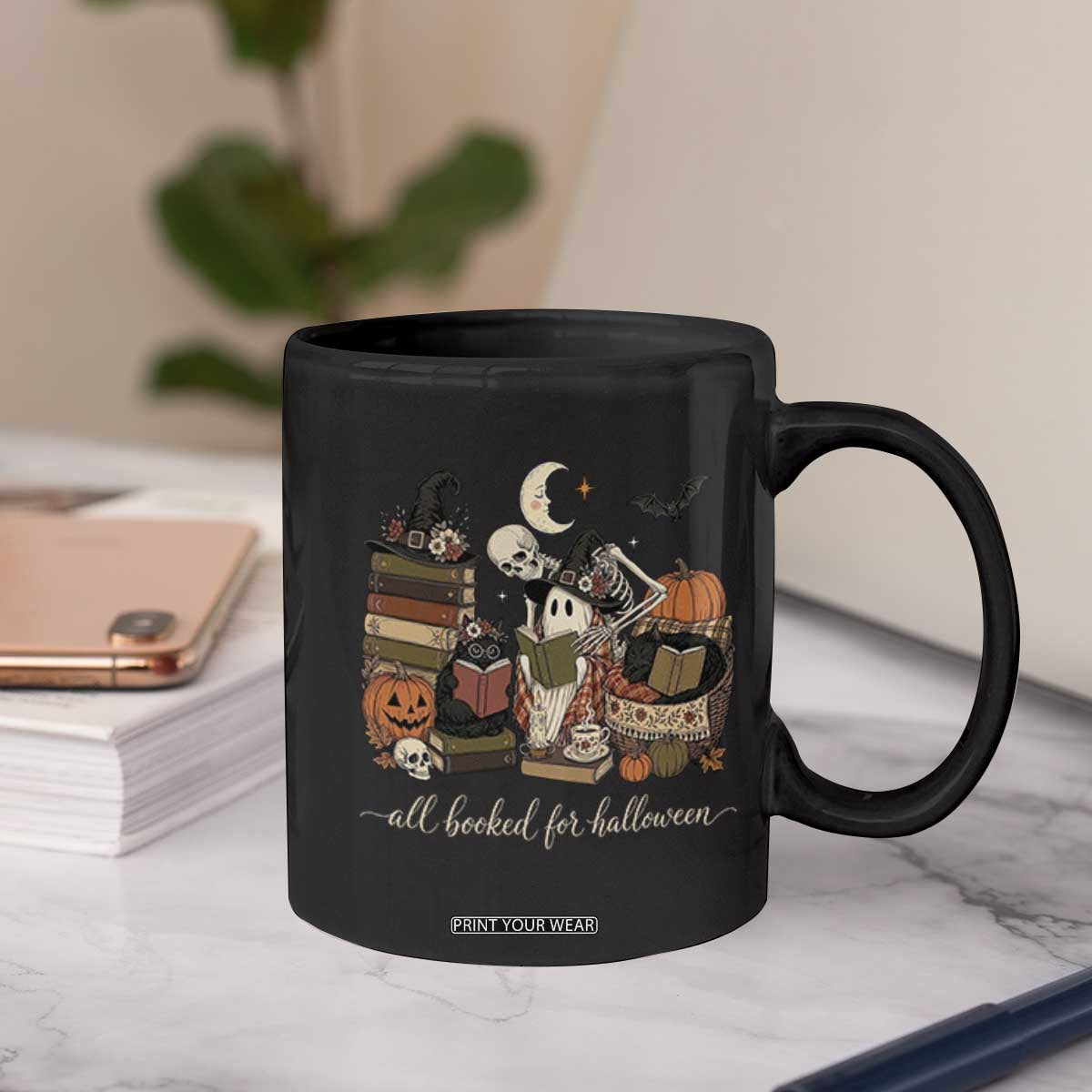 Spooky Bookish Reader Coffee Mug All Booked For Halloween