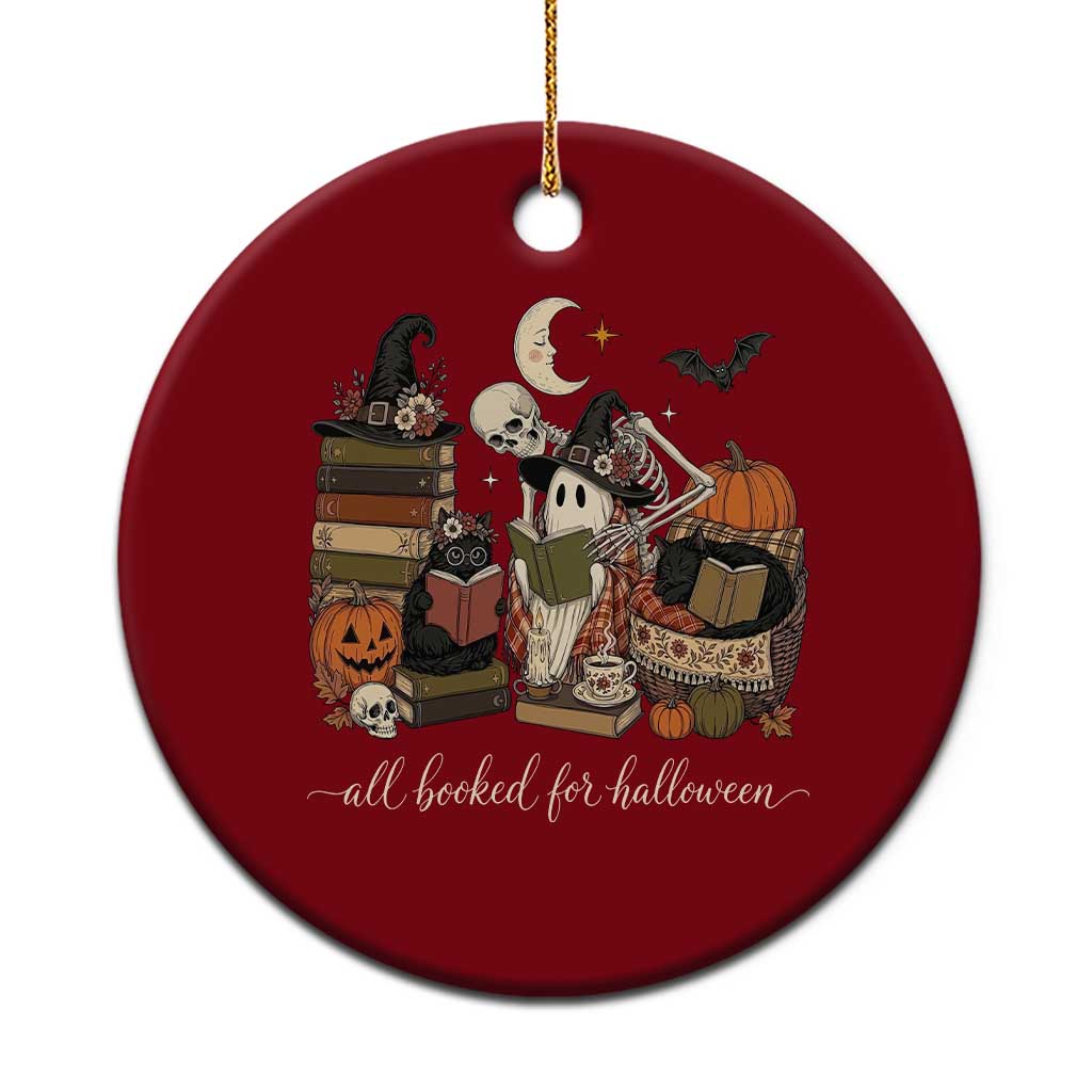 Spooky Bookish Reader Ceramic Ornament All Booked For Halloween