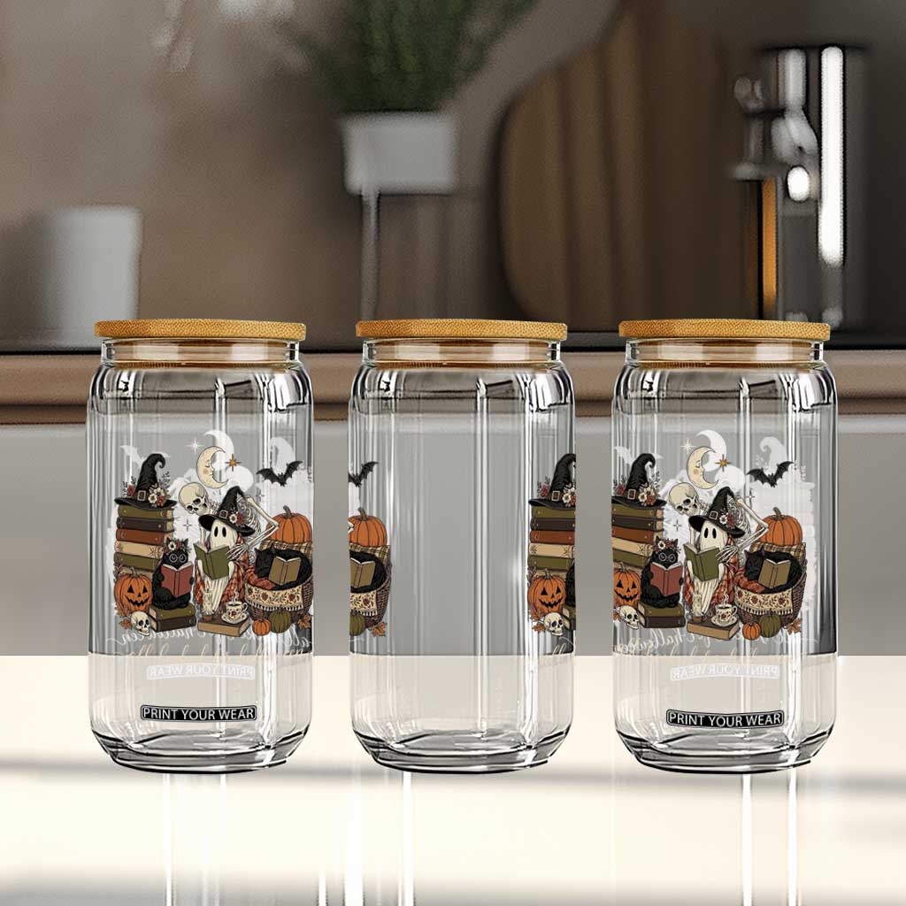 Spooky Bookish Reader Glass Can All Booked For Halloween