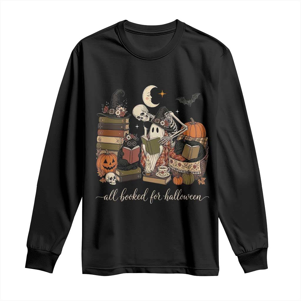 Spooky Bookish Reader Long Sleeve Shirt All Booked For Halloween
