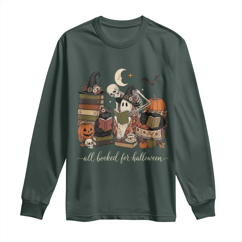Spooky Bookish Reader Long Sleeve Shirt All Booked For Halloween
