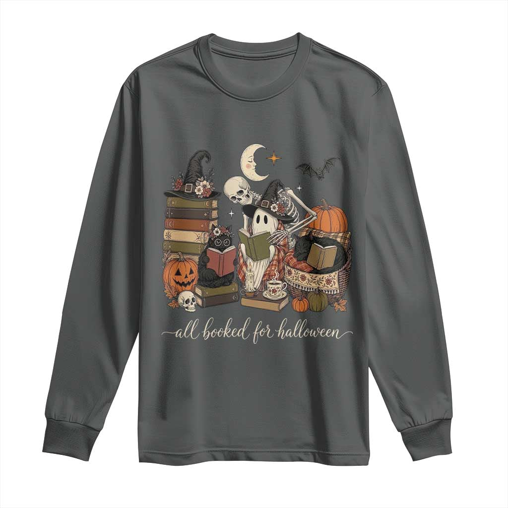 Spooky Bookish Reader Long Sleeve Shirt All Booked For Halloween