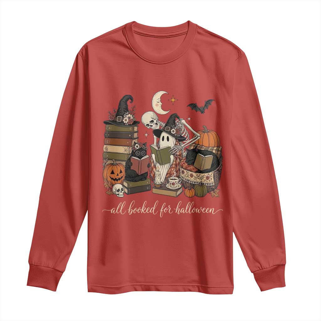 Spooky Bookish Reader Long Sleeve Shirt All Booked For Halloween