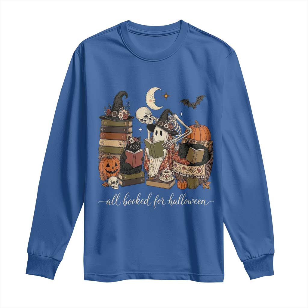 Spooky Bookish Reader Long Sleeve Shirt All Booked For Halloween