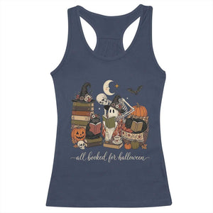 Spooky Bookish Reader Racerback Tank Top All Booked For Halloween
