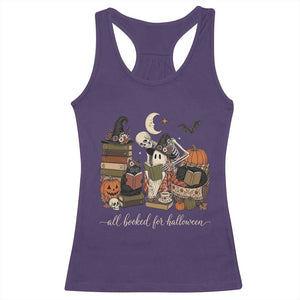Spooky Bookish Reader Racerback Tank Top All Booked For Halloween