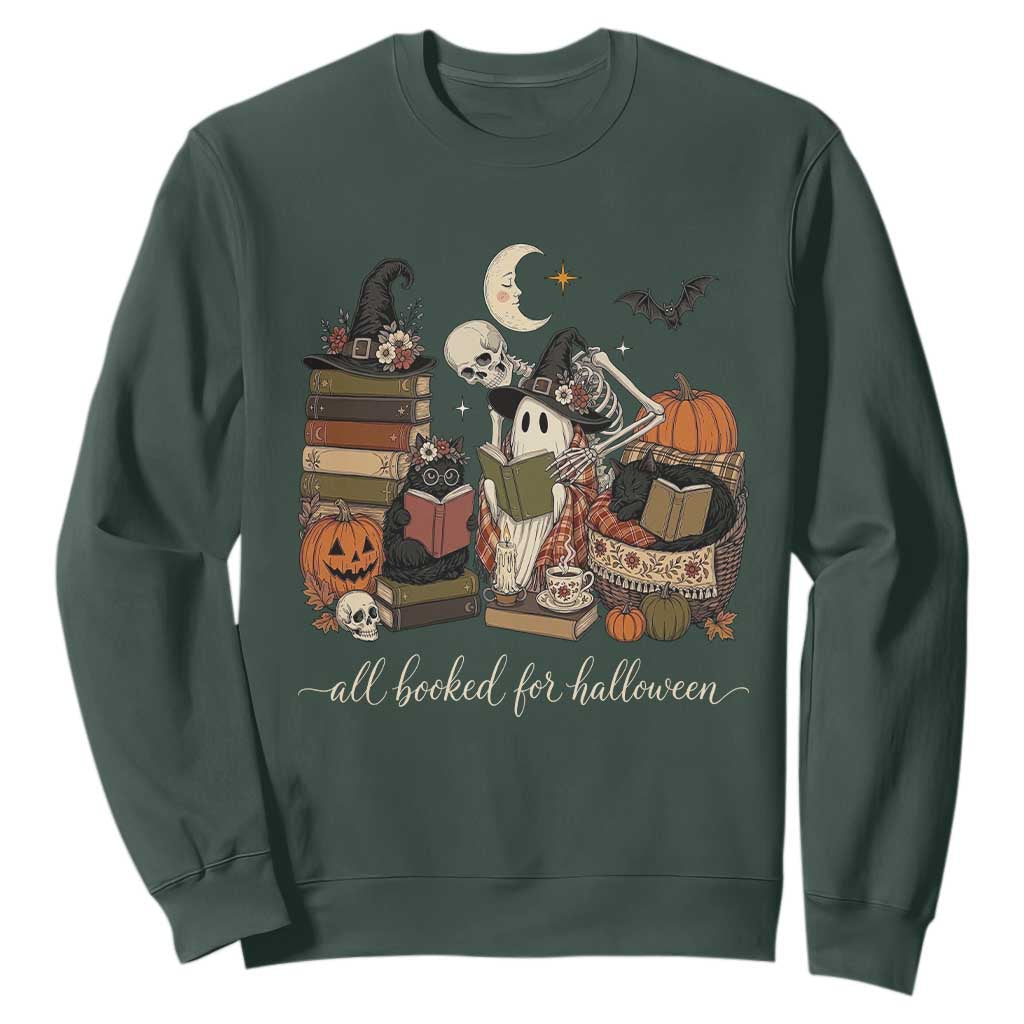 Spooky Bookish Reader Sweatshirt All Booked For Halloween