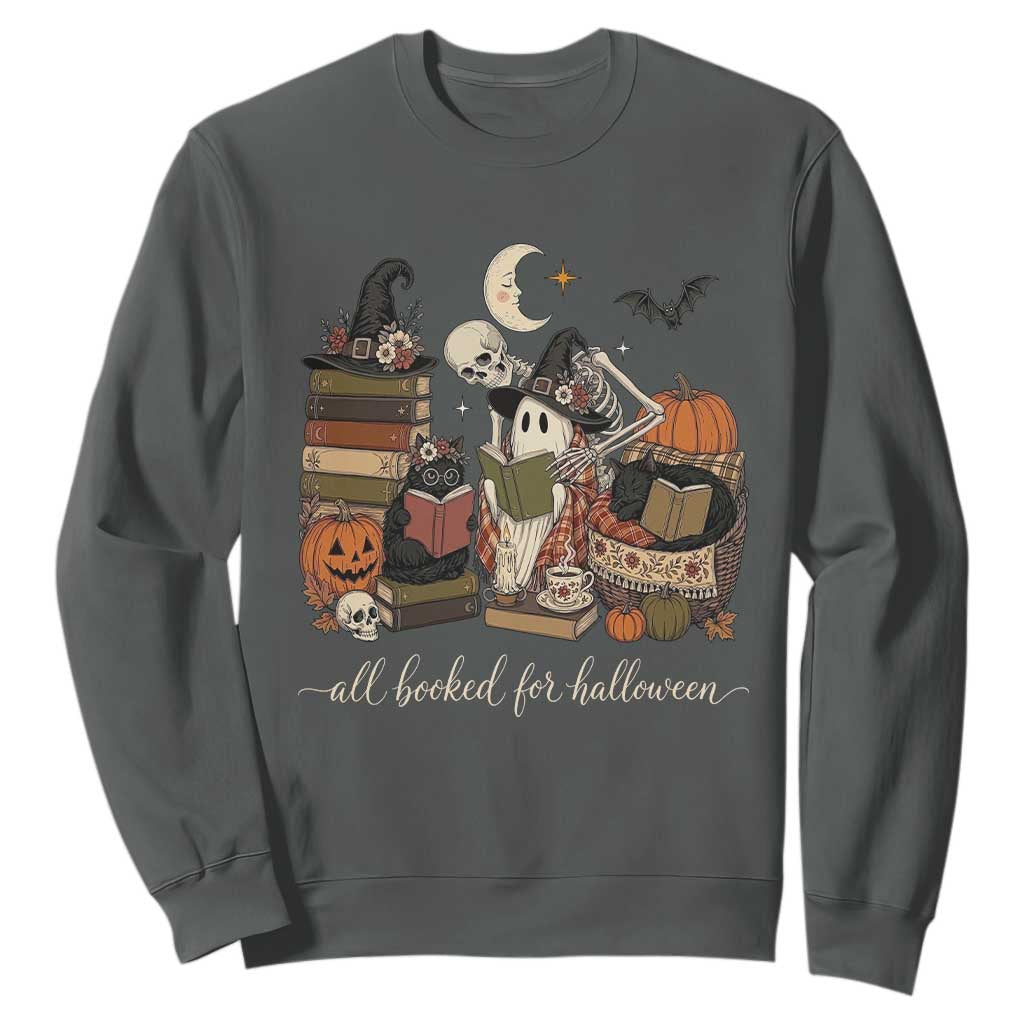 Spooky Bookish Reader Sweatshirt All Booked For Halloween