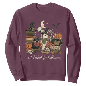Spooky Bookish Reader Sweatshirt All Booked For Halloween