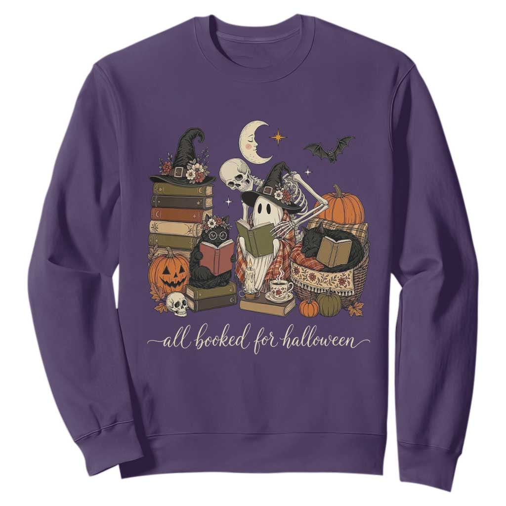 Spooky Bookish Reader Sweatshirt All Booked For Halloween