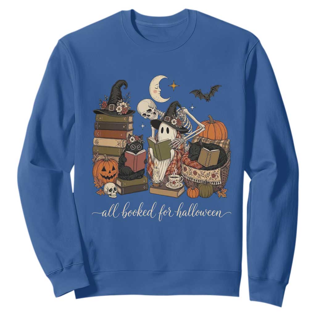 Spooky Bookish Reader Sweatshirt All Booked For Halloween
