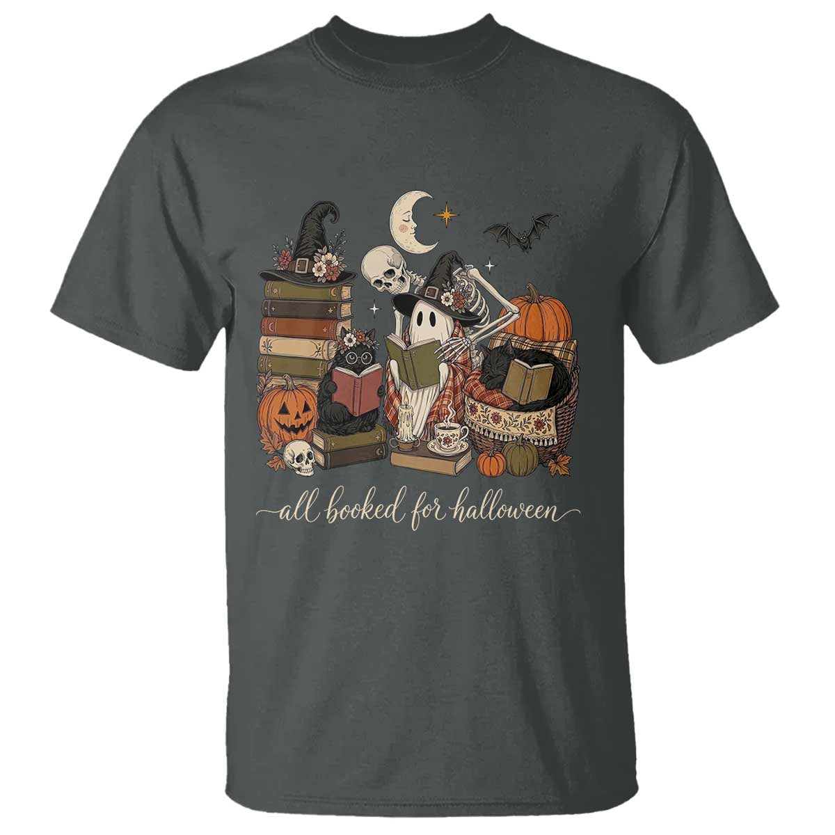 Spooky Bookish Reader T Shirt All Booked For Halloween