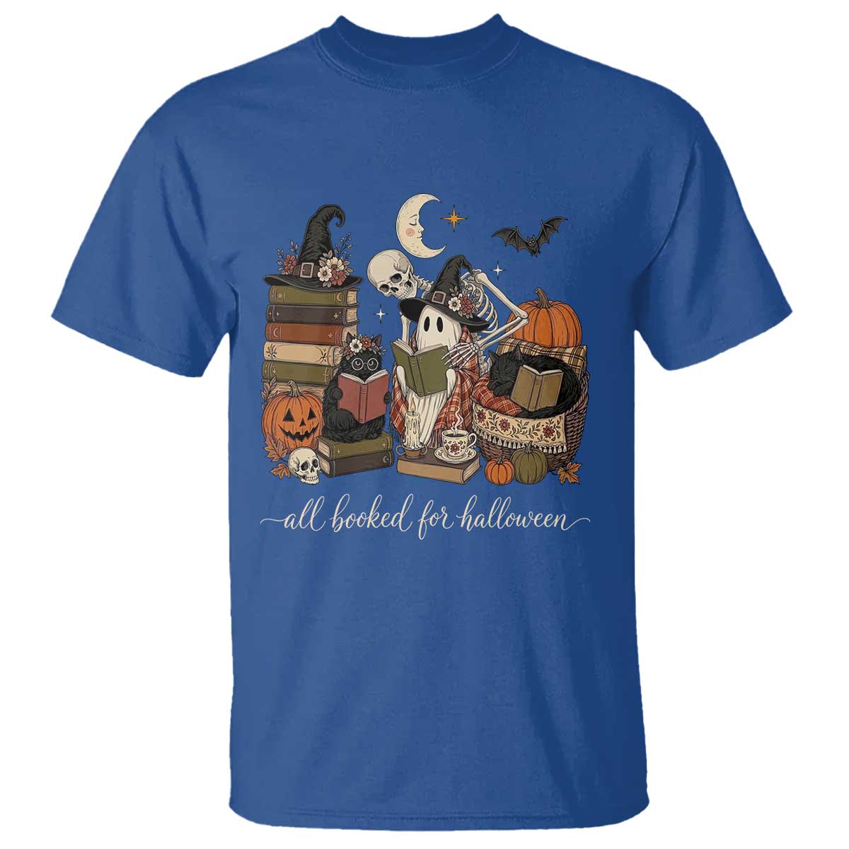 Spooky Bookish Reader T Shirt All Booked For Halloween