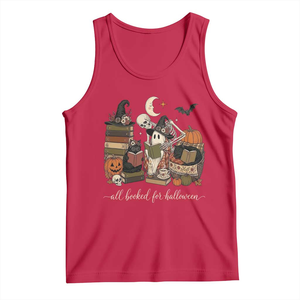 Spooky Bookish Reader Tank Top All Booked For Halloween