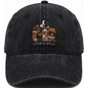 Spooky Bookish Reader Washed Cotton Baseball Cap All Booked For Halloween