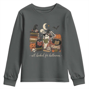 Spooky Bookish Reader Youth Sweatshirt All Booked For Halloween