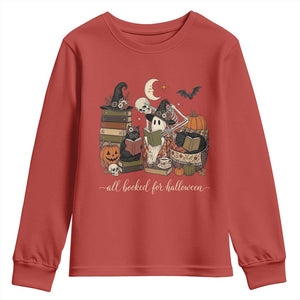 Spooky Bookish Reader Youth Sweatshirt All Booked For Halloween