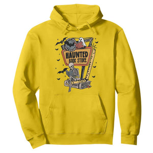 Funny Haunted Book Store Halloween Hoodie Skeleton Ghost Book Reader