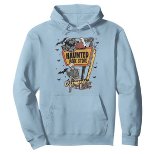 Funny Haunted Book Store Halloween Hoodie Skeleton Ghost Book Reader