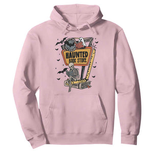 Funny Haunted Book Store Halloween Hoodie Skeleton Ghost Book Reader