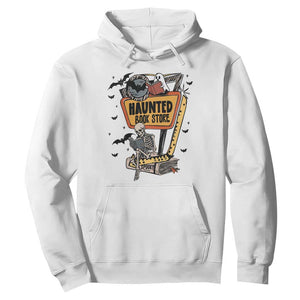 Funny Haunted Book Store Halloween Hoodie Skeleton Ghost Book Reader