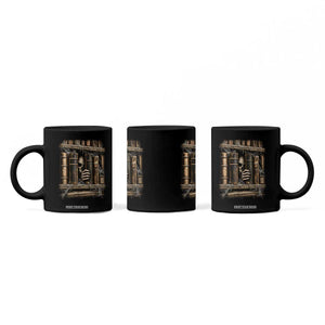 Gothic Haunted Library Coffee Mug Skull In Bookshelf Dark Academia