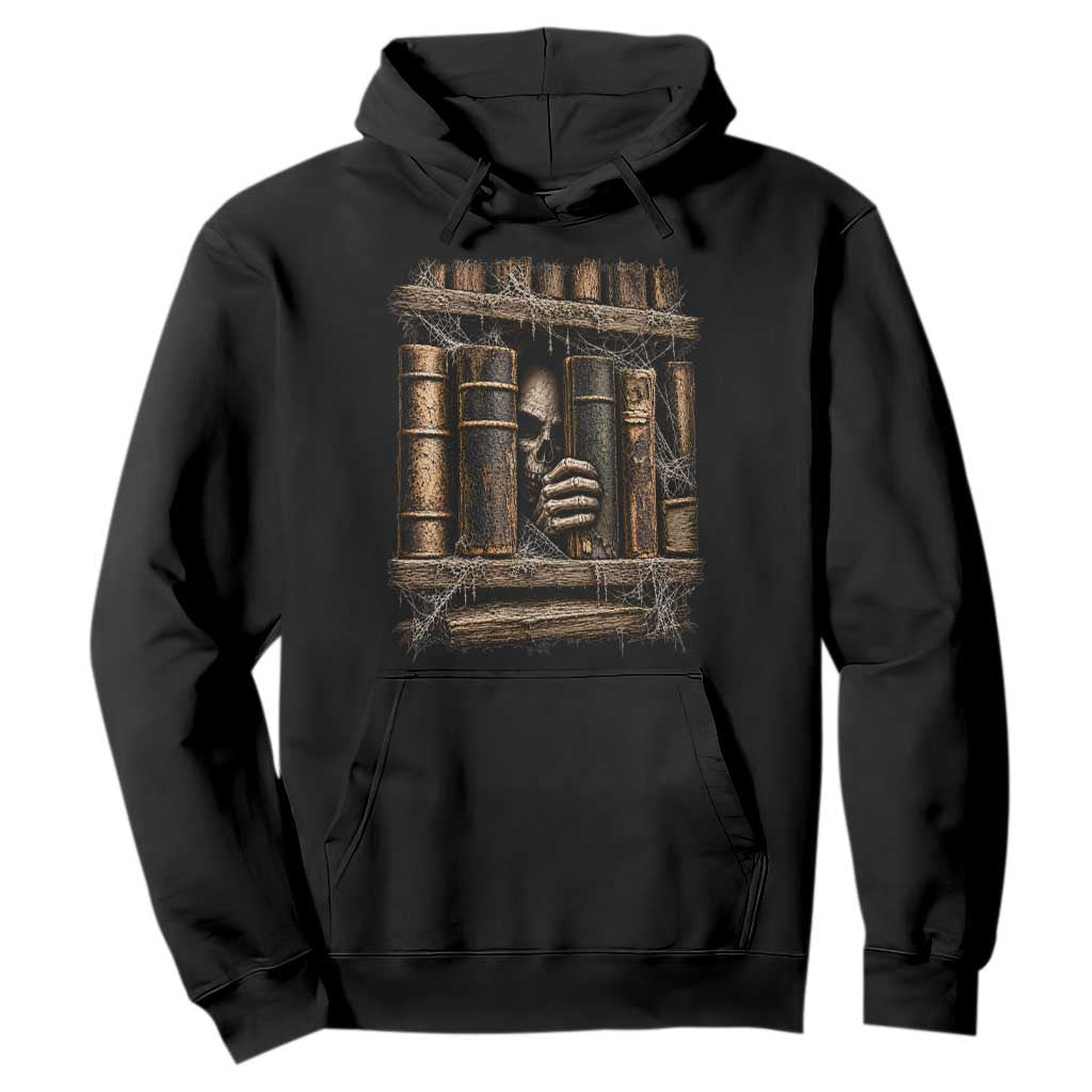 Gothic Haunted Library Hoodie Skull In Bookshelf Dark Academia