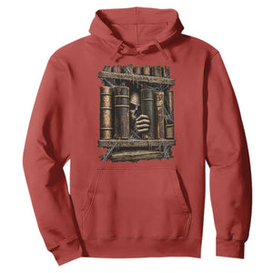 Gothic Haunted Library Hoodie Skull In Bookshelf Dark Academia