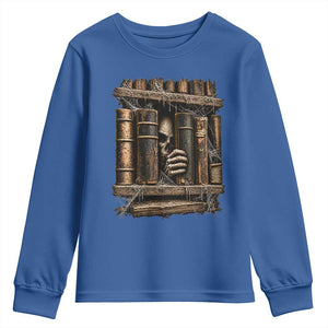 Gothic Haunted Library Youth Sweatshirt Skull In Bookshelf Dark Academia
