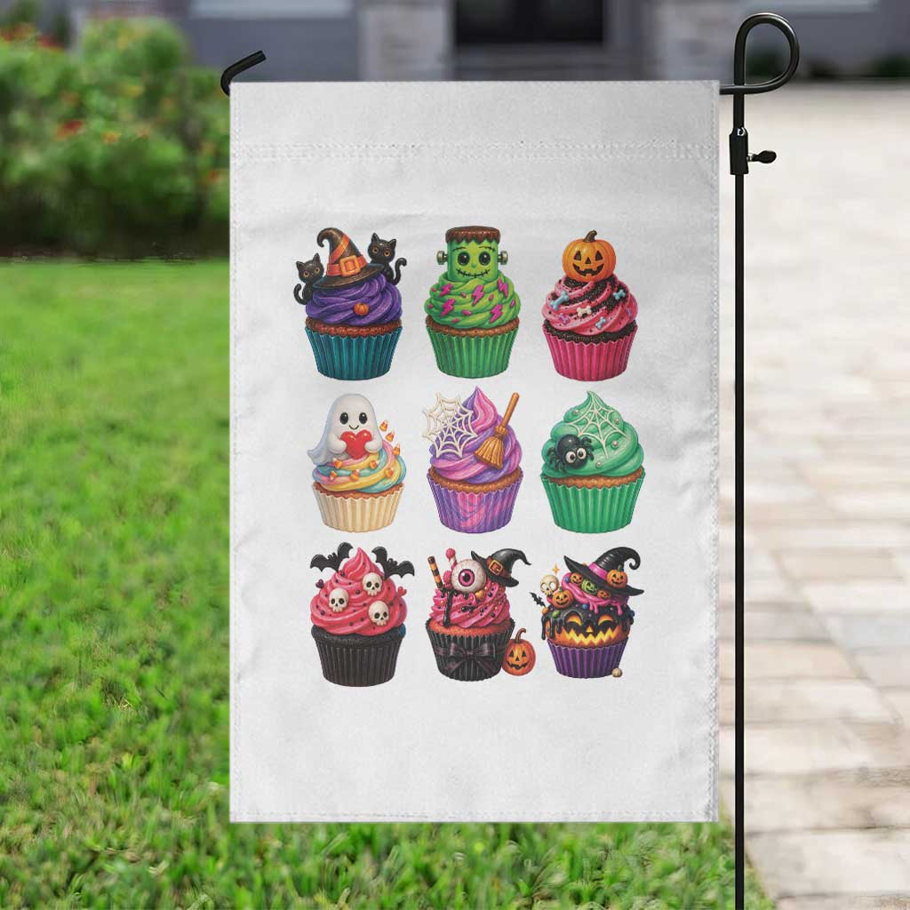 Funny Halloween Cupcake Lover Garden Flag Spooky Party Dessert