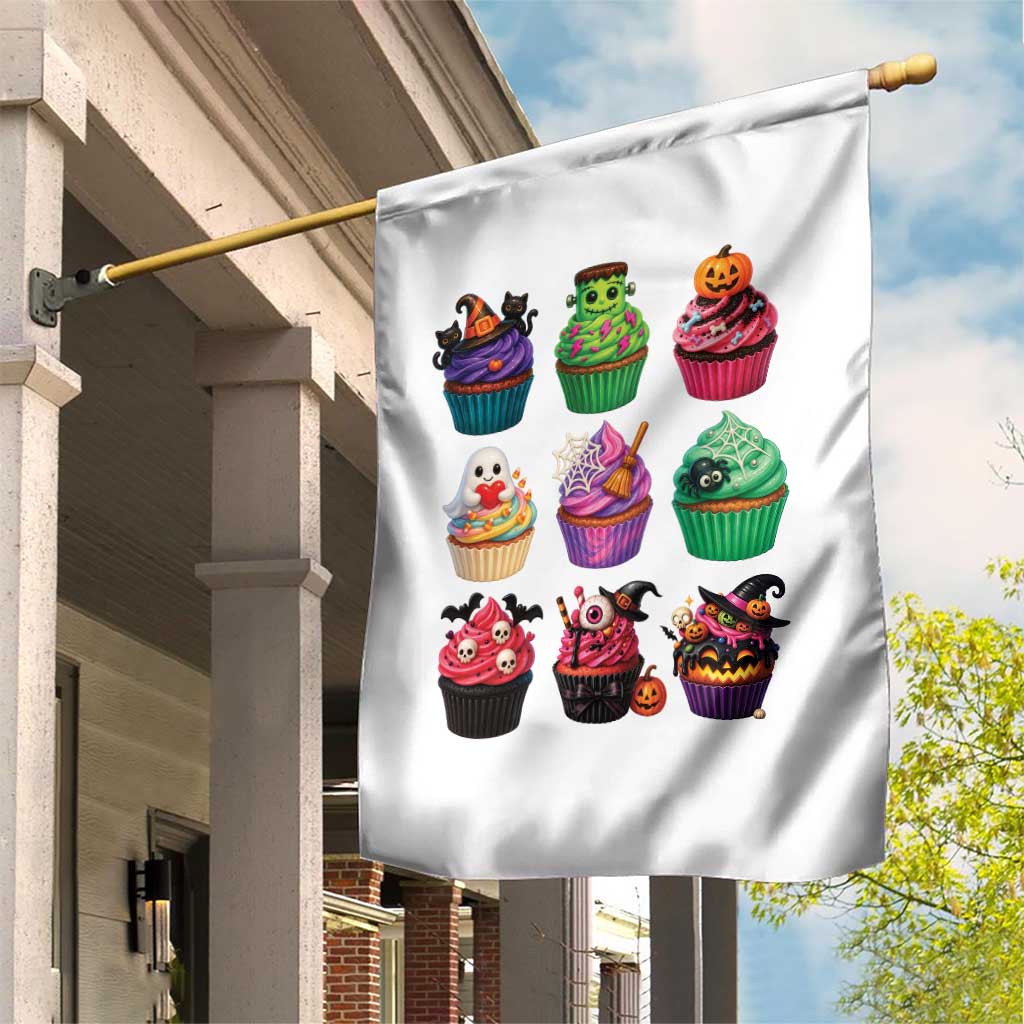 Funny Halloween Cupcake Lover Garden Flag Spooky Party Dessert