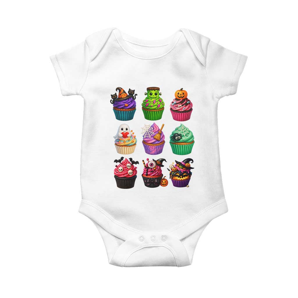 Funny Halloween Cupcake Lover Baby Onesie Spooky Party Dessert