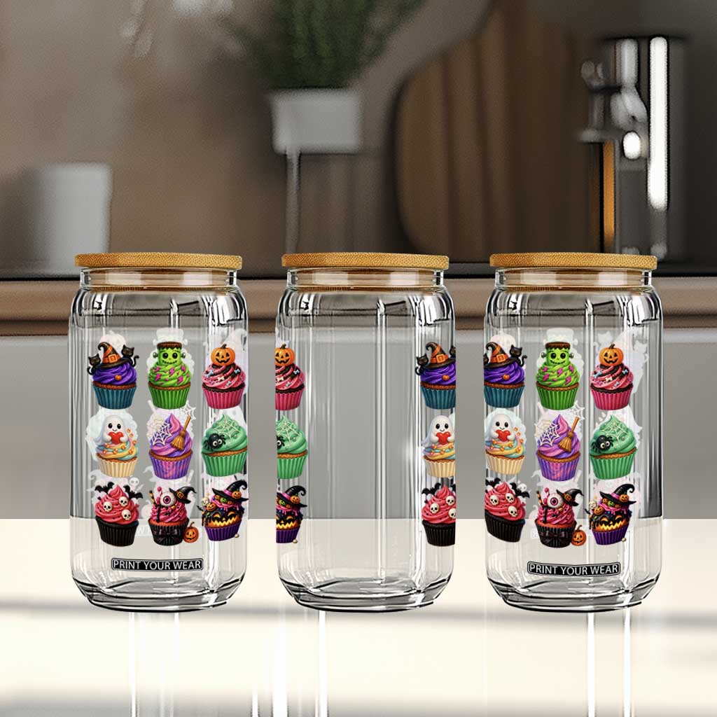 Funny Halloween Cupcake Lover Glass Can Spooky Party Dessert